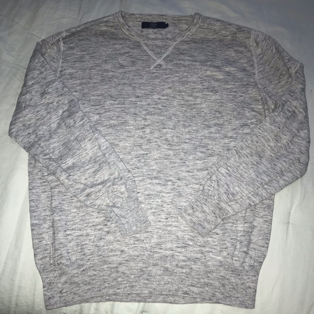 J crew cotton sweater heather grey size Large